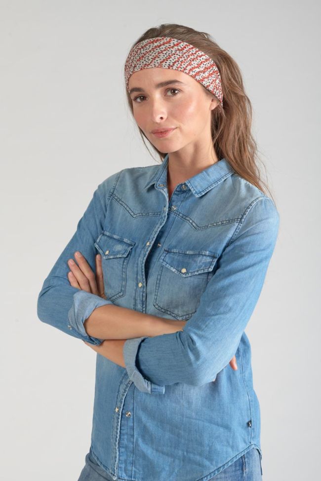 Foulard Jadida à motif orange et noir