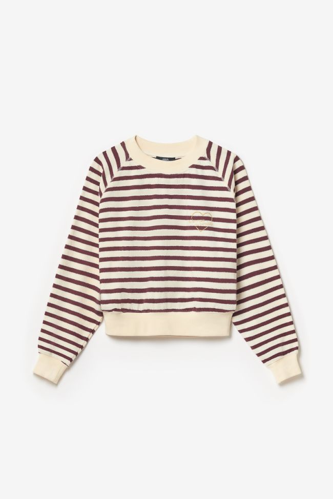 Sweatshirt Koa marinière prune