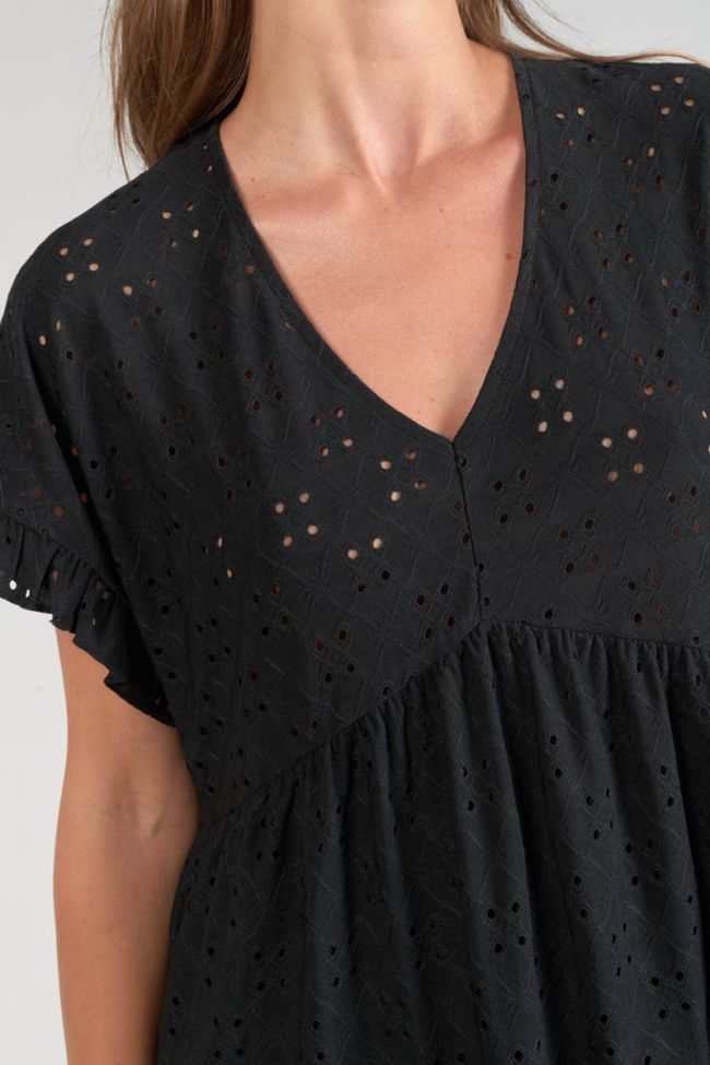 Robe Lia ajourée noire