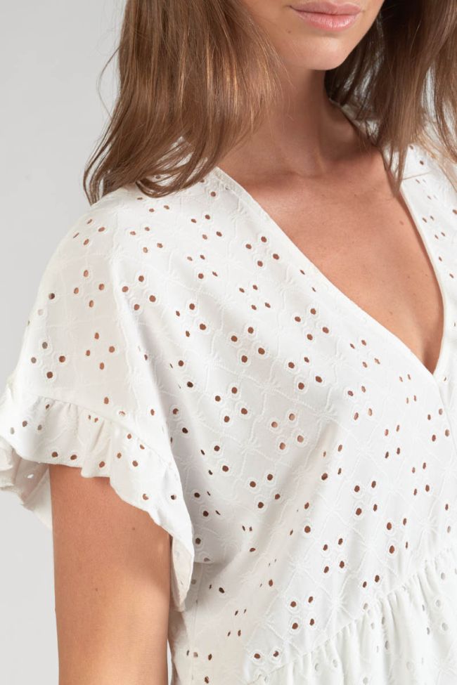 Robe Lia ajourée blanche