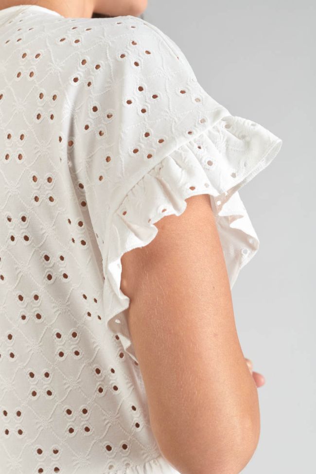 Robe Lia ajourée blanche