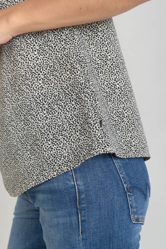 Caraco Lucine à motif beige et noir