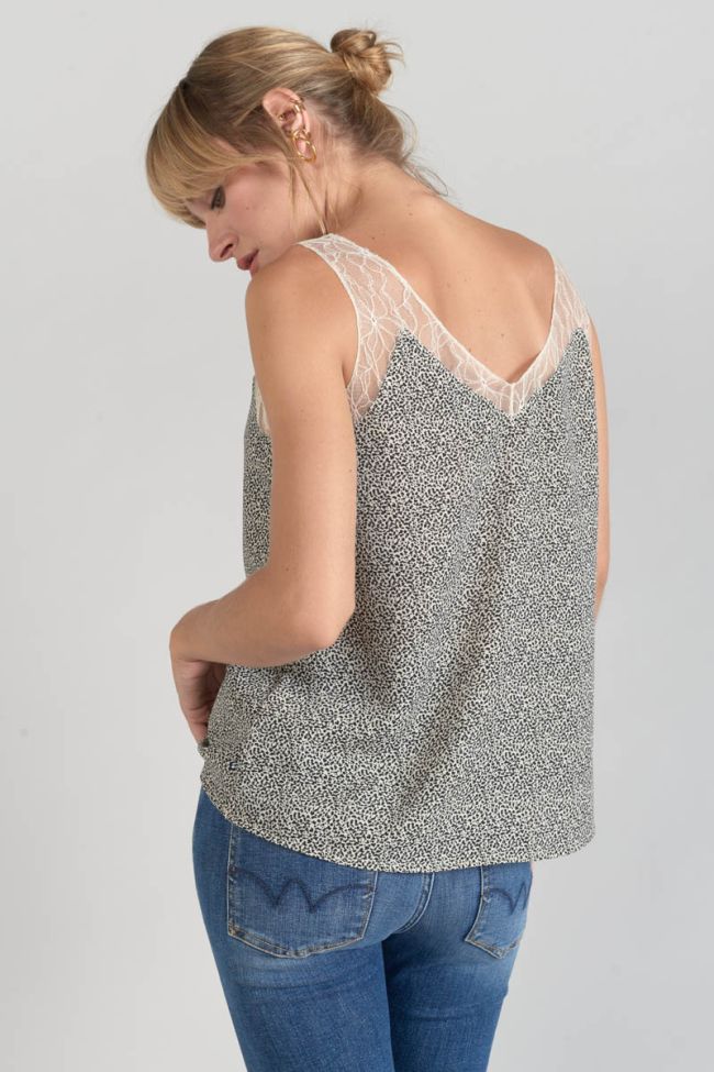 Caraco Lucine à motif beige et noir