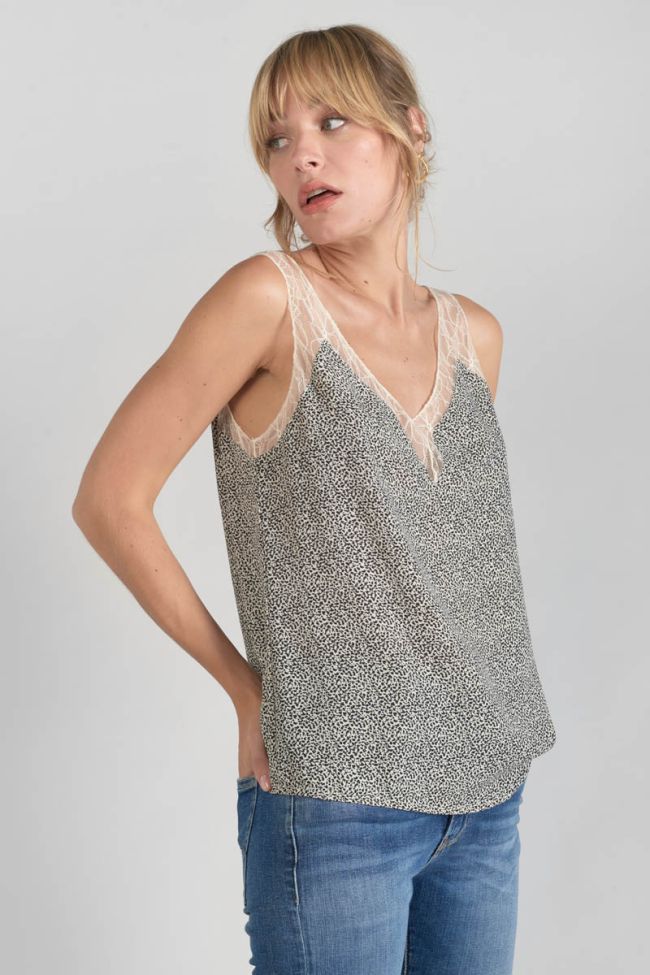 Caraco Lucine à motif beige et noir