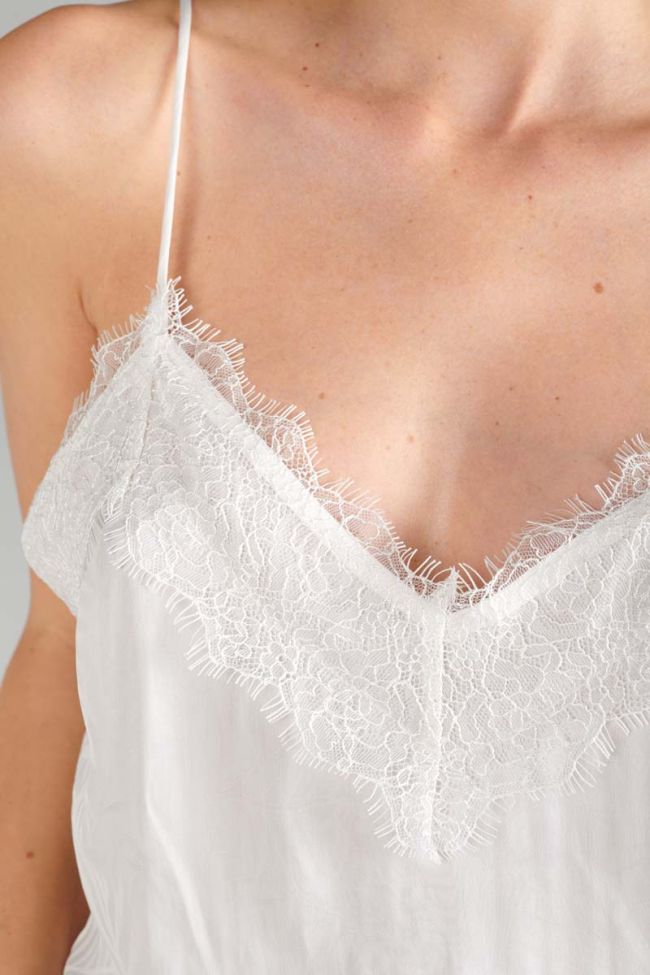 Body caraco Luiss en jacquard écru