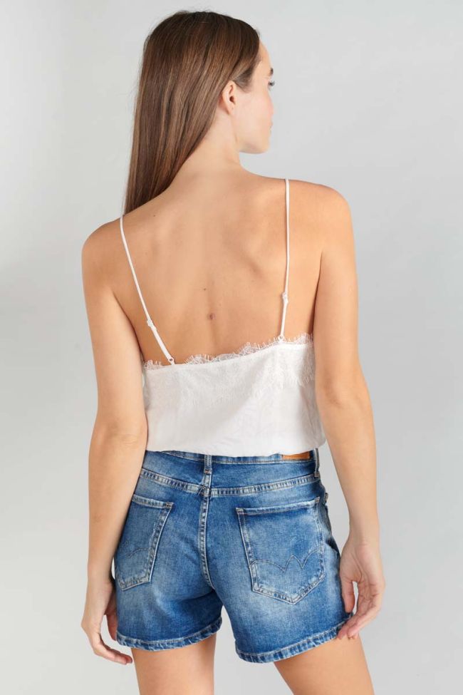 Body caraco Luiss en jacquard écru