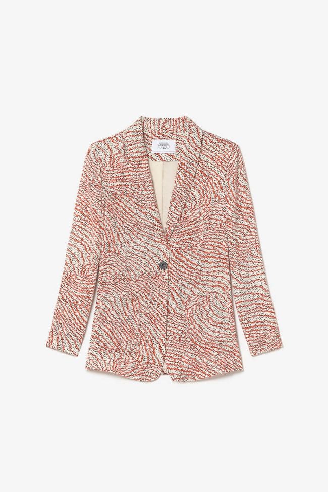 Veste blazer Mena à motif orange et noir
