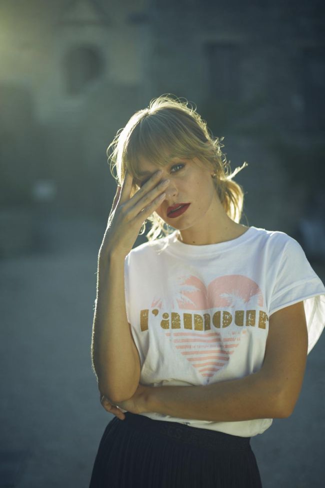 T-shirt Miya blanc imprimé