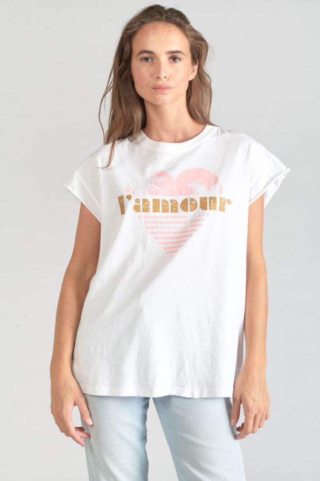 T-shirt Miya blanc imprimé