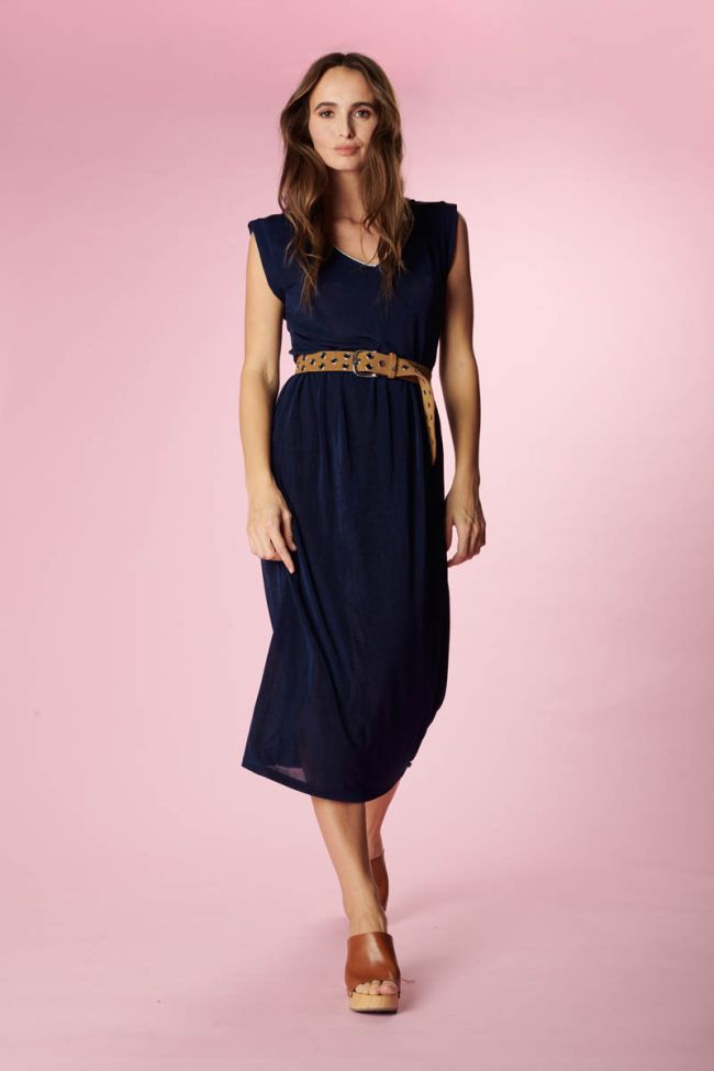 Robe longue Nata bleu marine