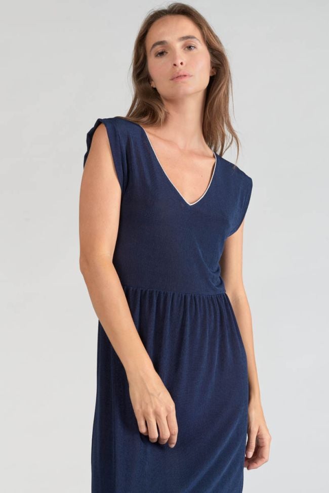 Robe longue Nata bleu marine