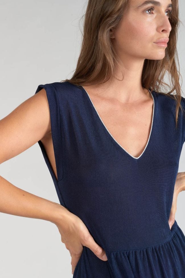 Robe longue Nata bleu marine