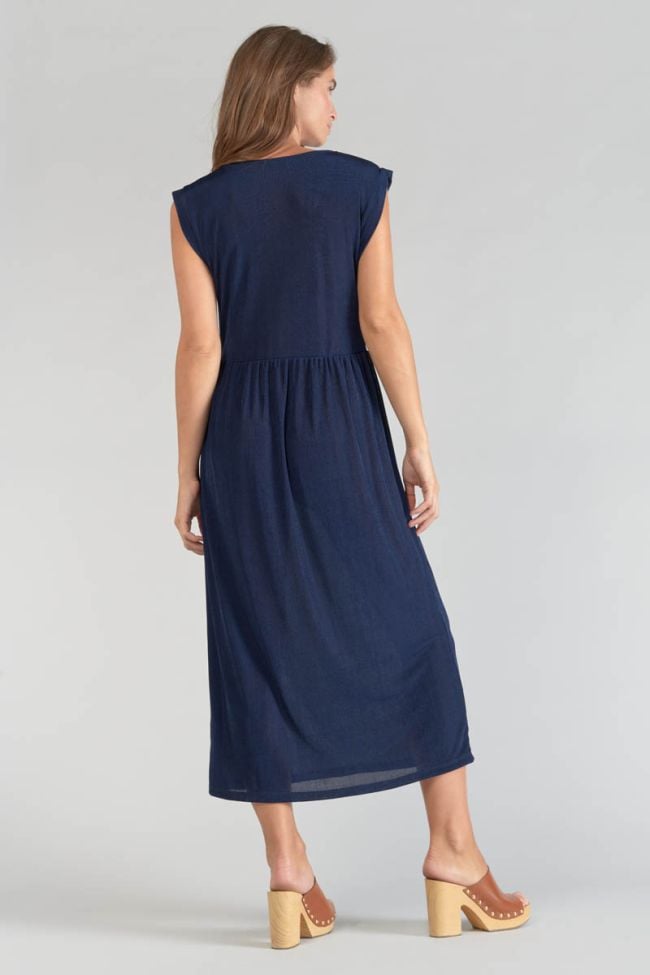 Robe longue Nata bleu marine