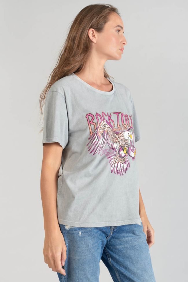 T-shirt Nixon gris clair délavé