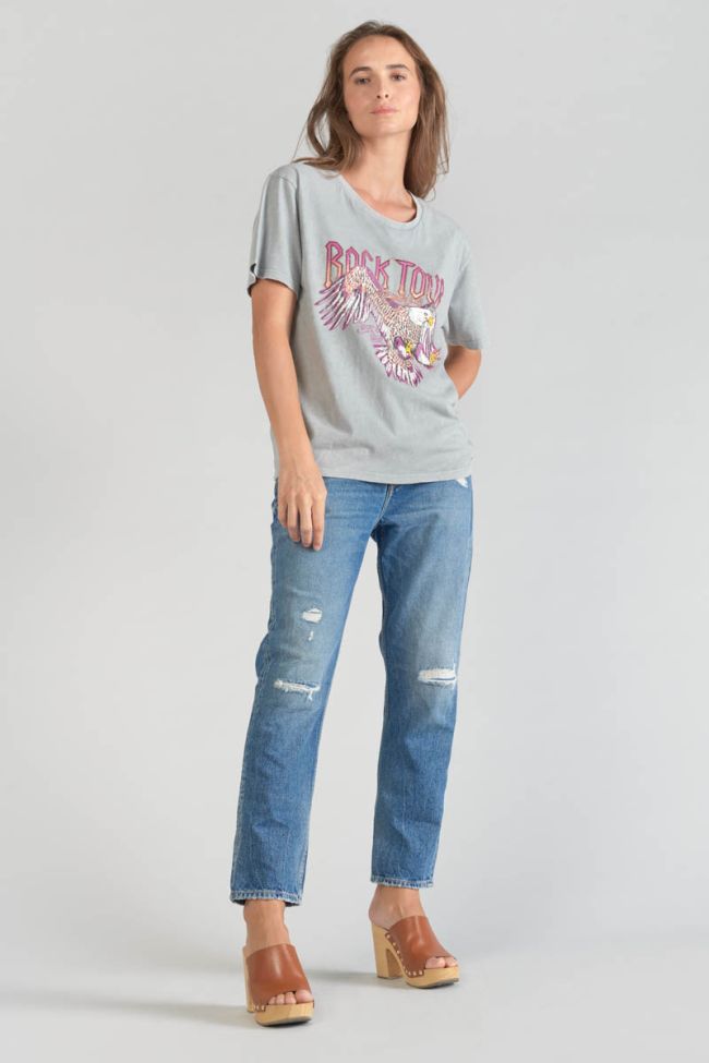 T-shirt Nixon gris clair délavé