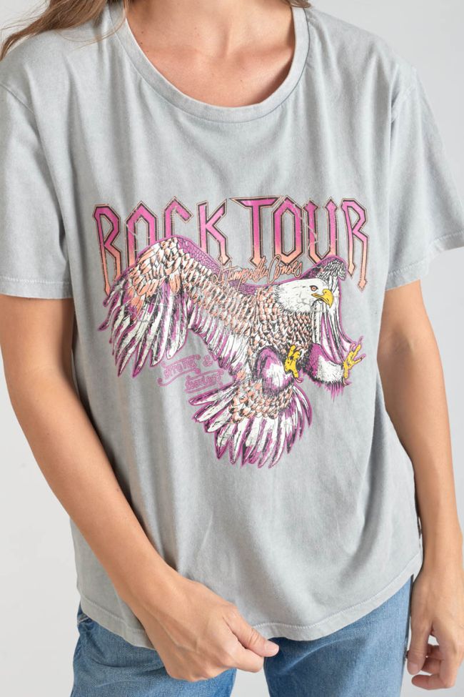 T-shirt Nixon gris clair délavé