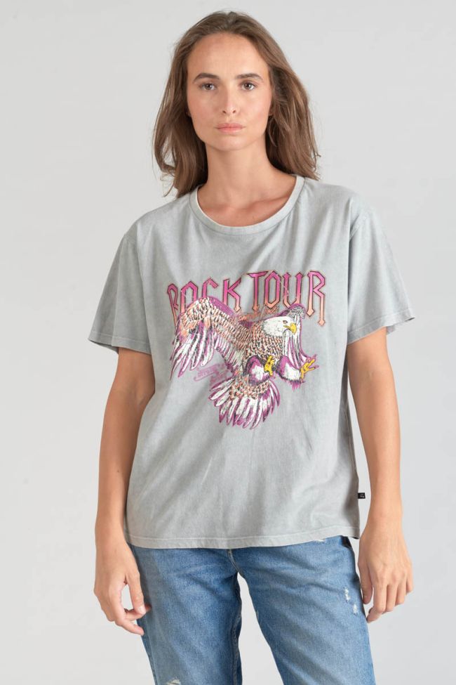 T-shirt Nixon gris clair délavé