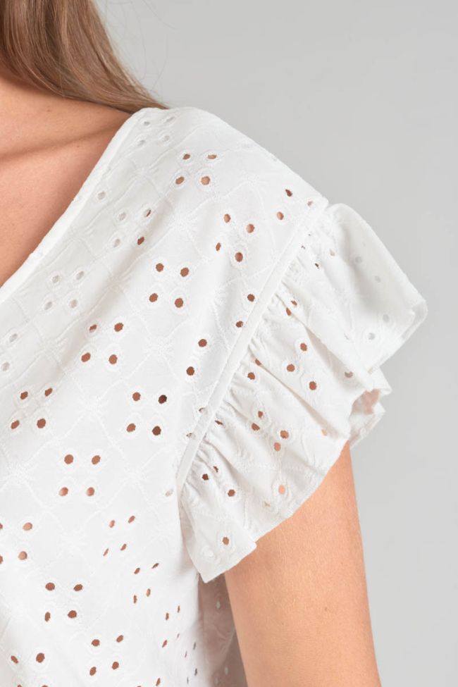 Top Pedrina ajouré blanc