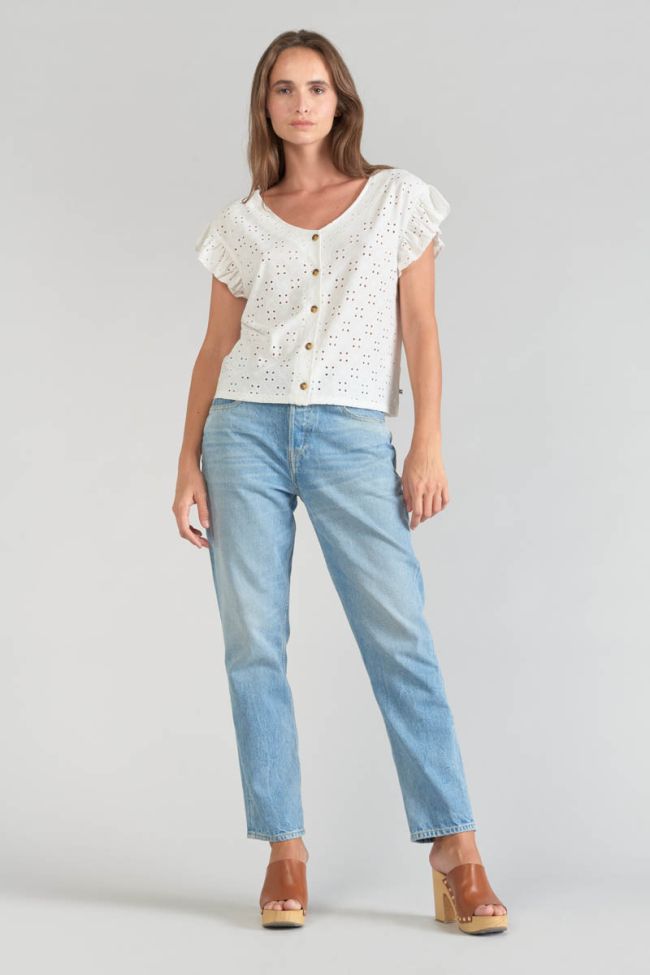 Top Pedrina ajouré blanc