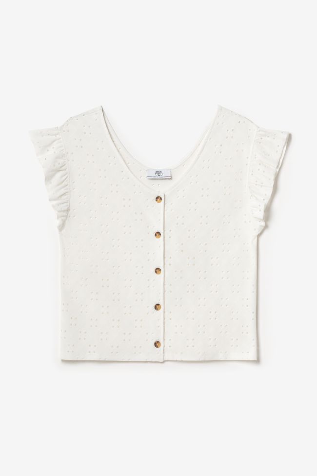 Top Pedrina ajouré blanc