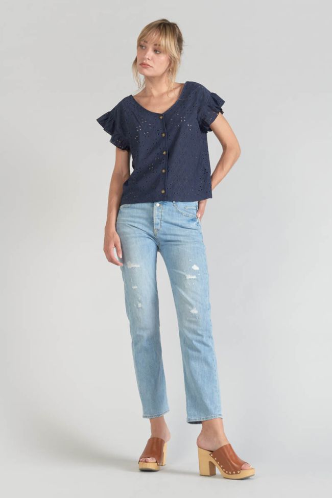 Top Pedrina ajouré bleu marine