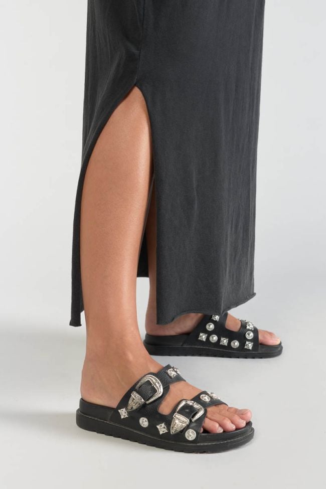 Robe t-shirt longue Poppy noire