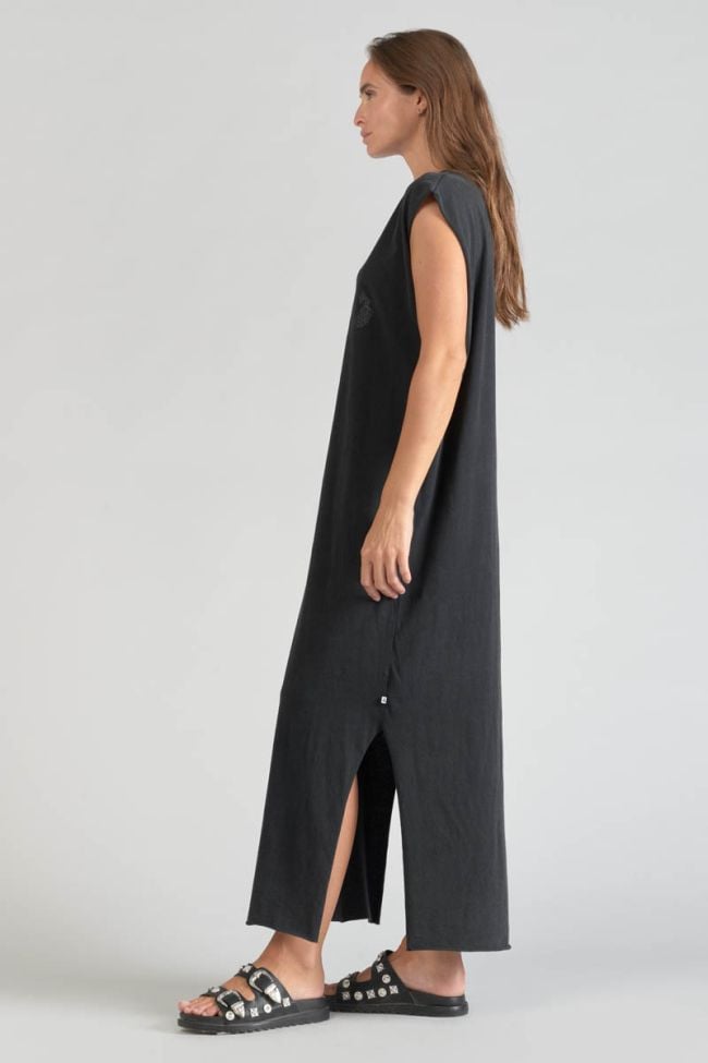 Robe t-shirt longue Poppy noire