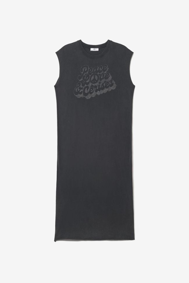 Robe t-shirt longue Poppy noire