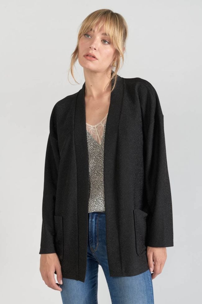 Veste kimono Sobrado noir brillant