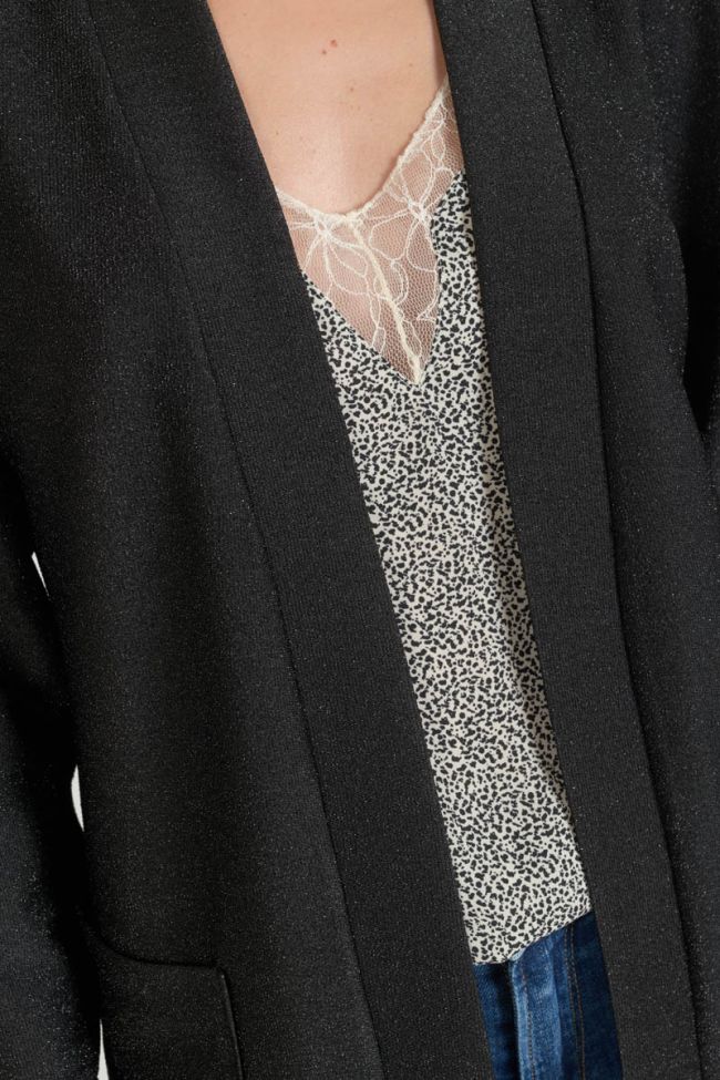 Veste kimono Sobrado noir brillant