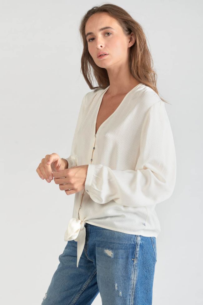 Blouse Tala en jacquard crème