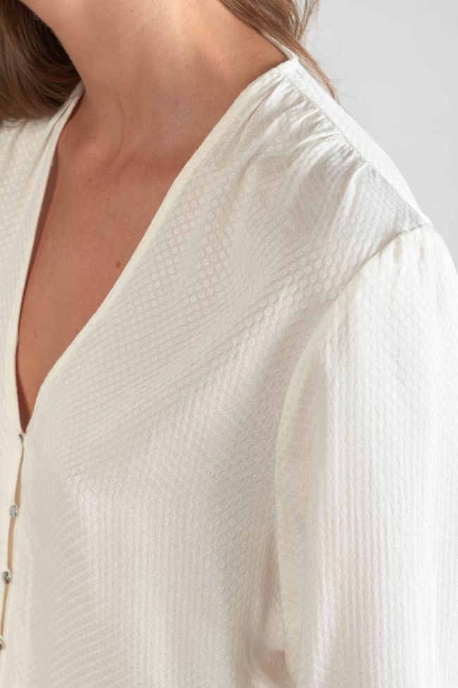 Blouse Tala en jacquard crème
