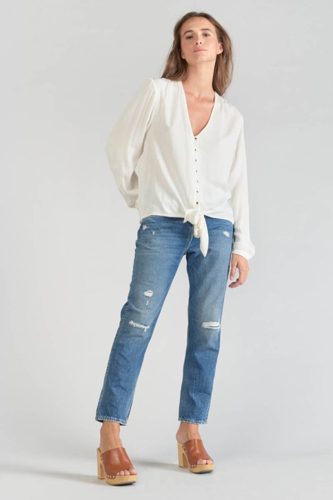 Blouse Tala en jacquard crème