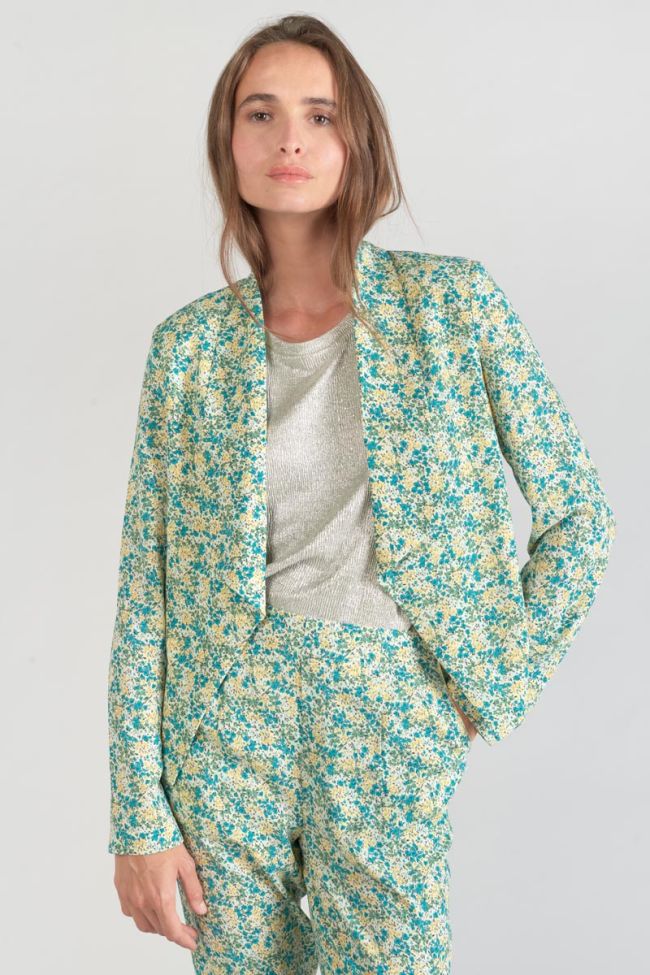 Veste Tasha à motif fleuri vert et bleu