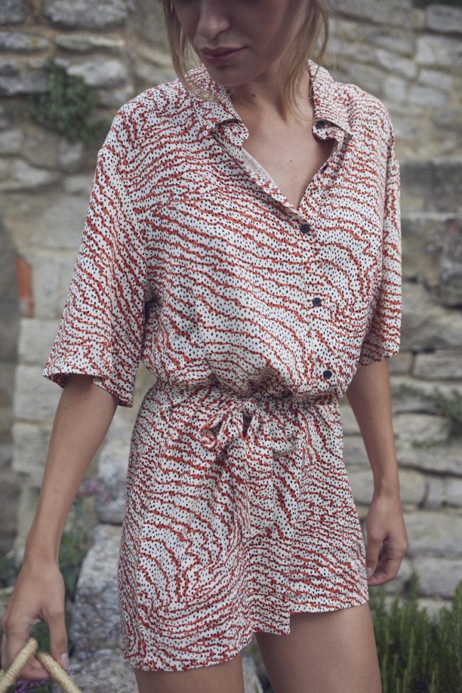 Combi-short Zely à motif orange et noir