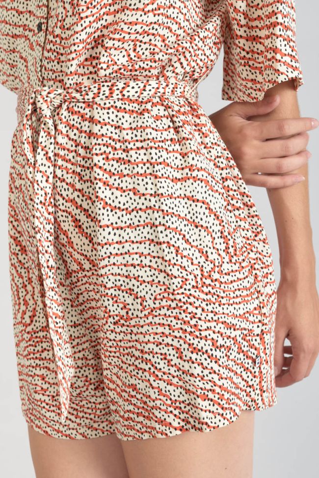 Combi-short Zely à motif orange et noir