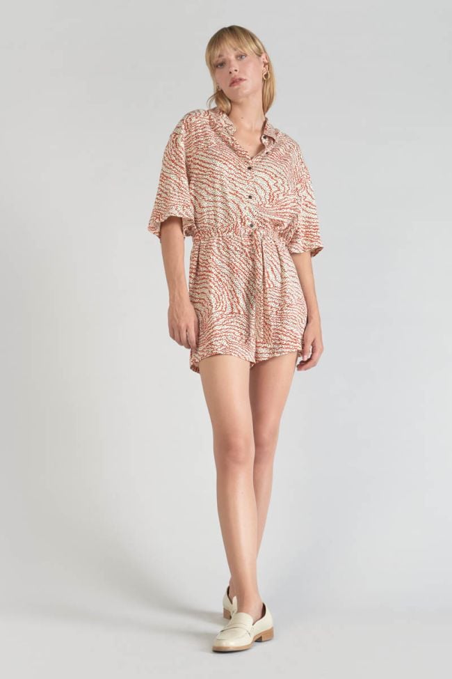 Combi-short Zely à motif orange et noir