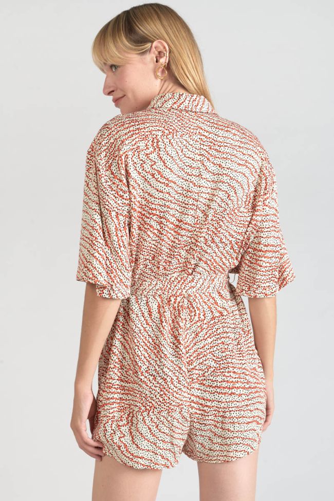 Combi-short Zely à motif orange et noir