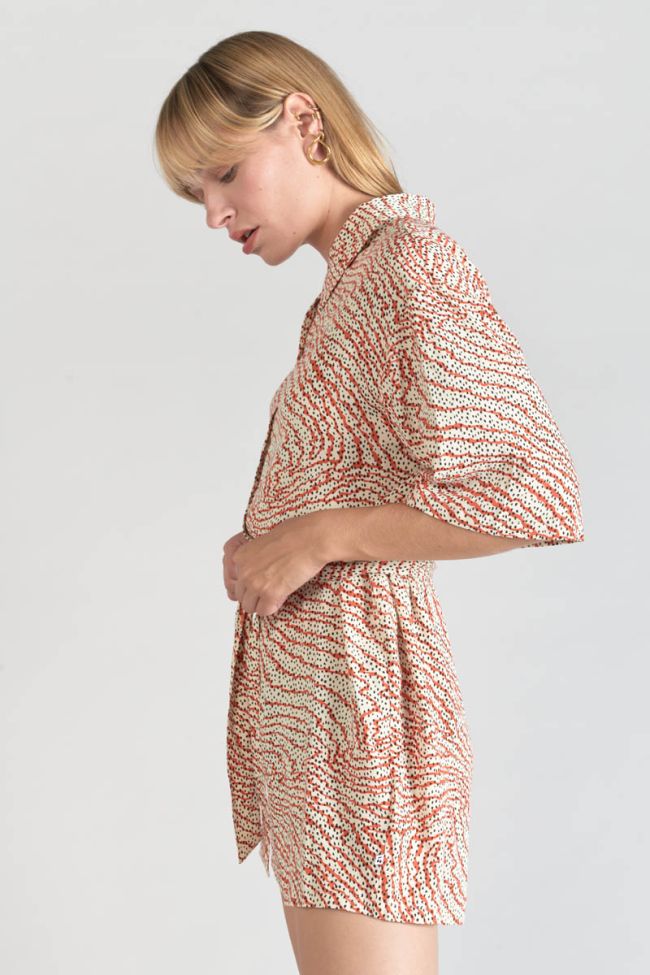 Combi-short Zely à motif orange et noir