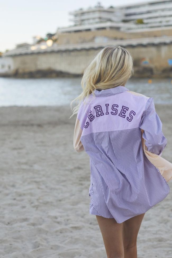 Chemise oversize Alizgi à rayures multicolores