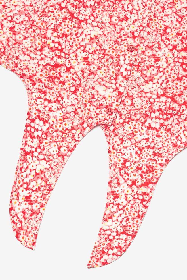 Top Coxiegi à motif floral rouge