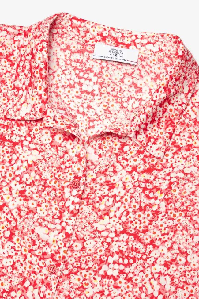 Top Coxiegi à motif floral rouge