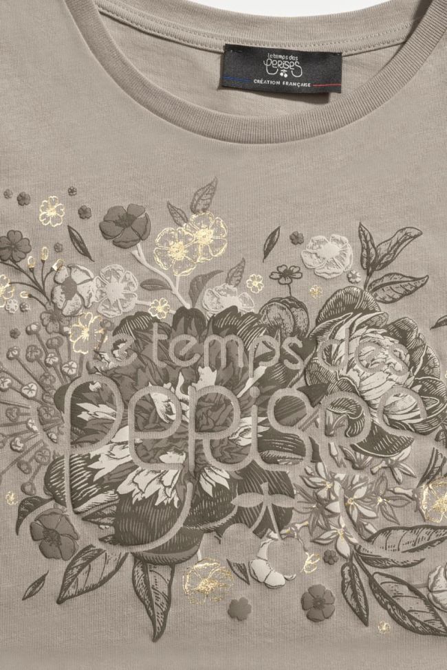 T-shirt Gracygi beige sable imprimé