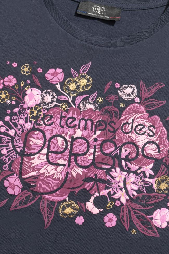 T-shirt Gracygi bleu nuit imprimé