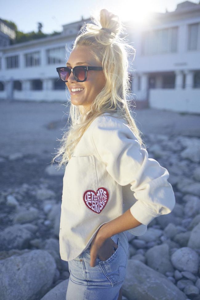 Veste Nagegi en jeans crème