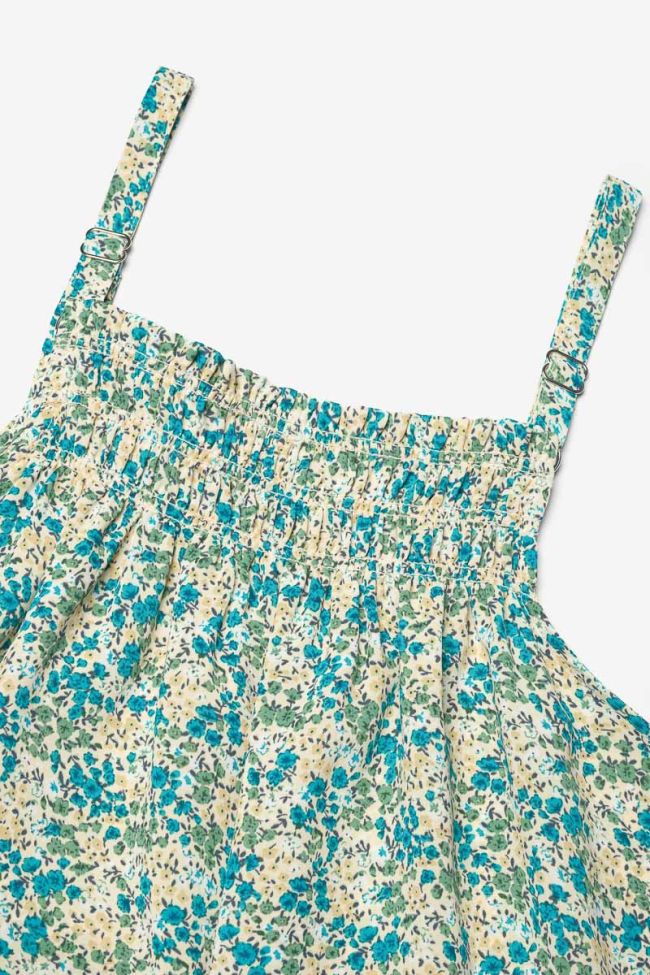 Robe Tategi à motif floral vert