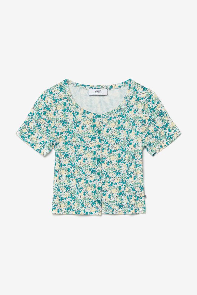 Top Yzygi à motif floral vert