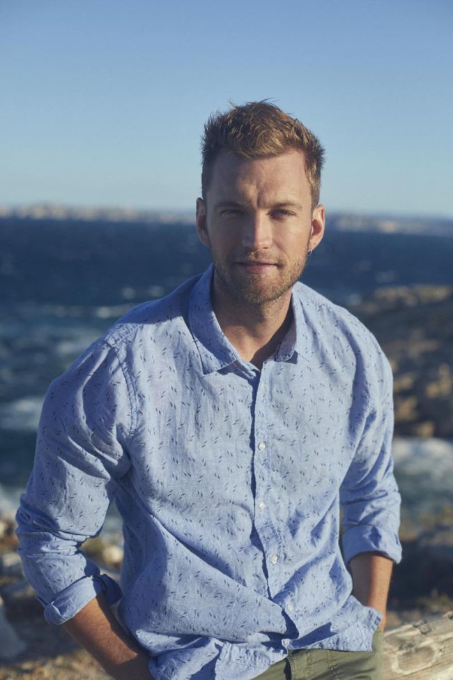 Chemise Arpe en lin mélangé bleu ciel