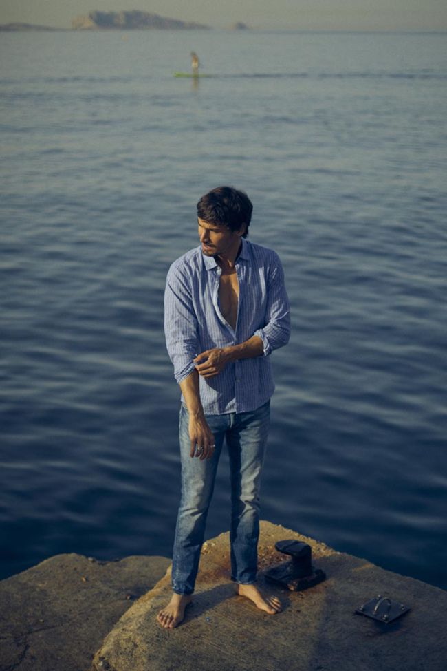 Chemise Bolko en lin mélangé bleu ciel