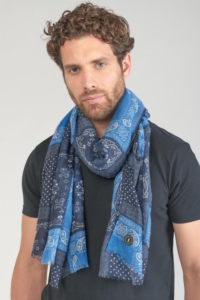 Foulard Brite à motif cachemire bleu